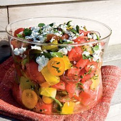 Watermelon, Heirloom Tomato, and Feta Salad