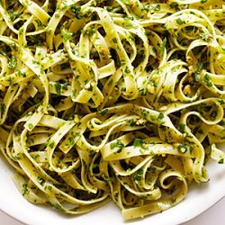 Sorrel and Almond Pesto Pasta