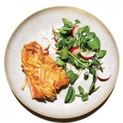 Potato-Crusted Salmon With Watercress Salad