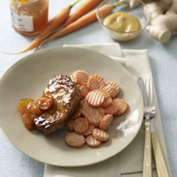 Apricot-Glazed Pork Chops With Honey-Mustard Carrots
