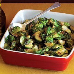 Warm Brussels Sprout Leaves with Toasted Garlic and Lemon