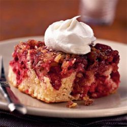 Cranberry Upside-Down Cake with Cognac Cream