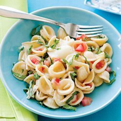 Tomato Orecchiette with Brie and Basil