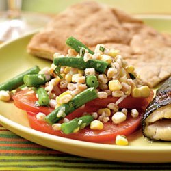 Farro, Green Bean, Corn, and Abraham Lincoln Tomato Salad