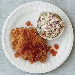 Hot Sauce Fried Chicken with Pickled Okra Slaw