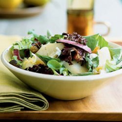 Poached Pear and Greens Salad