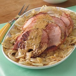 Ham Steaks with Fennel and Mustard Sauce