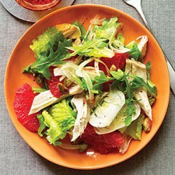 Green Salad with Chicken and Pink Grapefruit