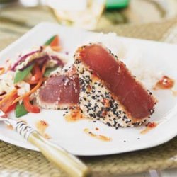 Sesame-crusted Tuna with Teriyaki Stir-Fry