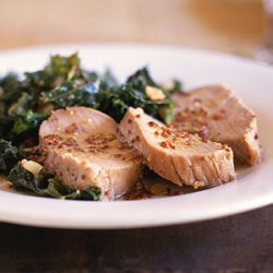 Honey-Mustard Pork Tenderloin with Kale