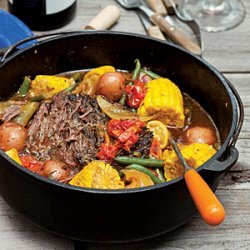 Dutch Oven-Braised Beef and Summer Vegetables