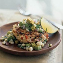 Spicy Shrimp Cakes with Corn and Avocado Salsa