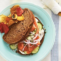 Smoked Salmon Sandwich on Pumpernickel