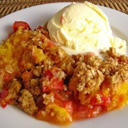 Rhubarb-Mango Crumble