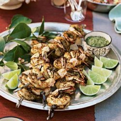 Tandoori Shrimp in Green Marinade