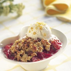 Plum and Walnut Crisp with Ginger Ice Cream