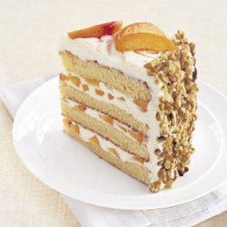 White Chocolate Layer Cake with Apricot Filling and White Chocolate Buttercream