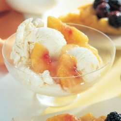 Peach Custard Ice Cream with Fresh Peach Compote