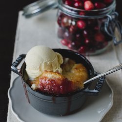 Rhubarb-Cranberry Cobbler