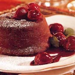 Molten Chocolate Cakes with Cherries