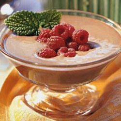 Chocolate-Frangelico Crème Anglaise Coupes with Fresh Raspberries