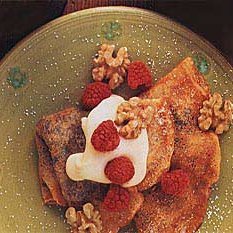 Walnut Crepes with Raspberries and Dried Figs