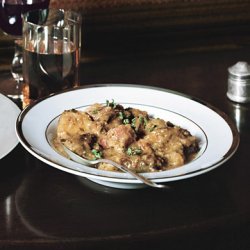 Pork Stew with Hard Cider, Pearl Onions, and Potatoes