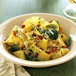 Pappardelle with Pancetta, Broccoli Rabe, and Pine Nuts