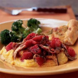 Polenta with Tomato-Shiitake Sauce