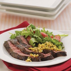 Skirt Steak with Green Olive Tapenade