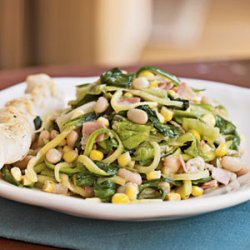 Sauteed Escarole, Corn, and White Bean Salad