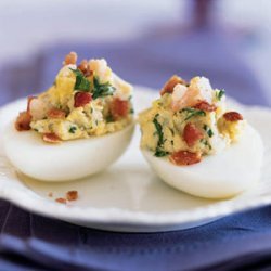 Shrimp and Bacon Deviled Eggs