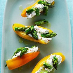 Mini Peppers Filled with Goat Cheese and Asparagus