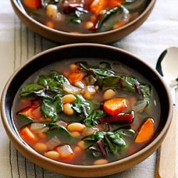 Ruby Swiss Chard and White Bean Soup