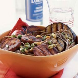 Soba Salad with Grilled Sweet Potato, Eggplant, and Red Pepper