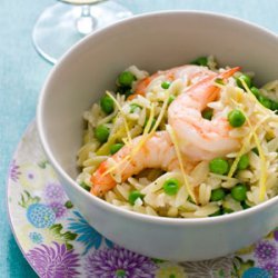 Orzo with Shrimp and Tiny Peas