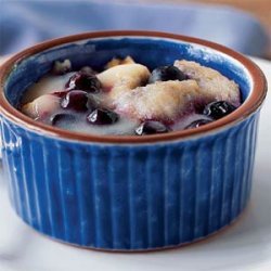 Blueberry Bread Puddings with Lemon Curd