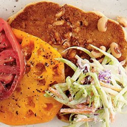 Black-eyed Pea Cakes with Heirloom Tomatoes and Slaw