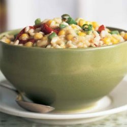 Monterey Jack, Corn, and Roasted Red Pepper Risotto