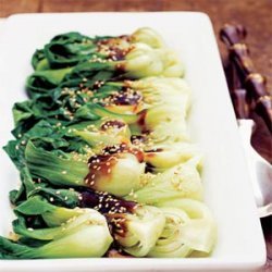 Pan-Steamed Asian Greens with Shiitake Sauce