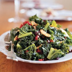 Kale with Roasted Peppers and Olives