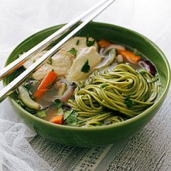 Jasmine Chicken Soup with Green Tea Soba