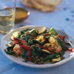 Curried Lentil-Spinach Salad with Shrimp