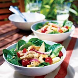 Hot and Cold Chicken and Spinach Salad