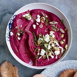 Za'atar-Spiced Beet Dip with Goat Cheese and Hazelnuts