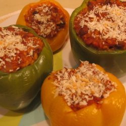 Stuffed Peppers with Ground Beef and Rice