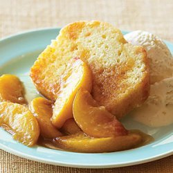 Sauteed Peaches over Pound Cake