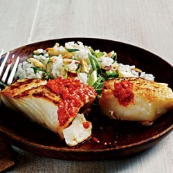 Sauteed Halibut with Romesco Sauce