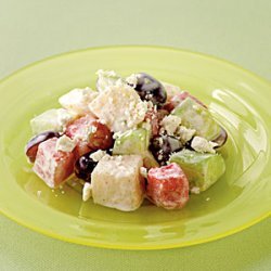 Cucumber, Asian Pear, and Watermelon Salad with Ricotta Salata