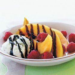 Cantaloupe with Balsamic Berries and Cream